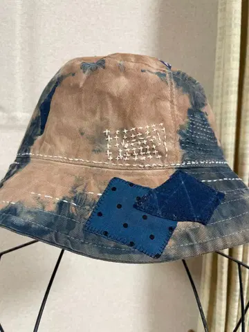 쪽 염색 감 장 카키 염색 모자