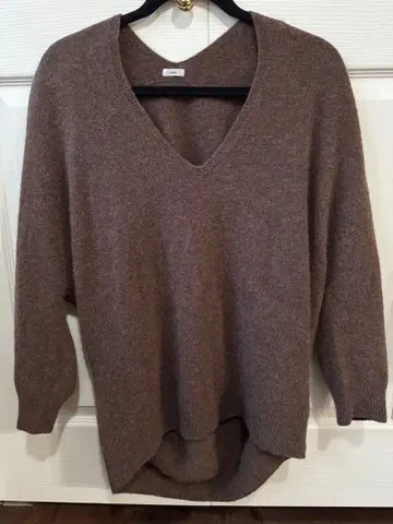 IENA 홀가먼트 코쿤 V넥 풀오버 니트 브라운