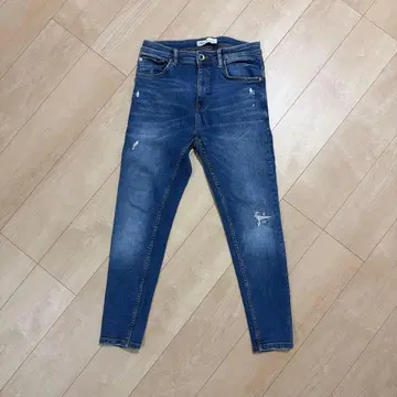 ZARA 인디고 블루 데님 EUR40 스트레치 거의 미사용