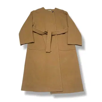 존스메들리 노카라 코트 롱 코트 울 A라인 카멜