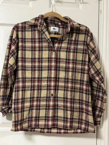 [레어] 라코스테 울 혼방 체크 셔츠 40사이즈 빈티지