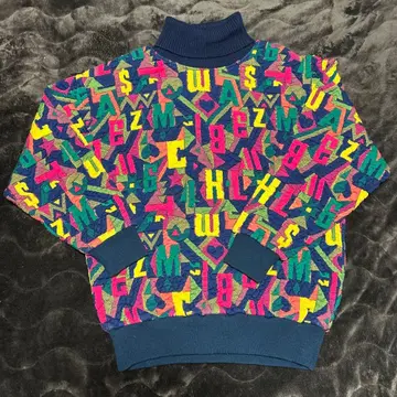 90' 빈티지 H L COTE D'AZUR 컬러풀 하이넥 니트