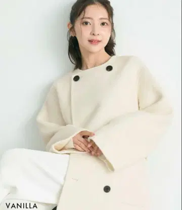 노카라 2WAY 리버 미들 코트 VANILLA