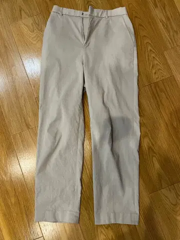 베이지 M 슬랙스 허리밴딩