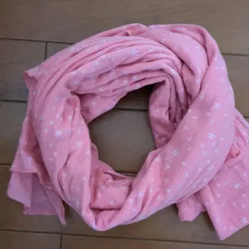 핑크 별 패턴 스톨 프릴 마감 프랑스 디자인