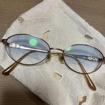 Salvatore Ferragamo 골드 오벌 안경