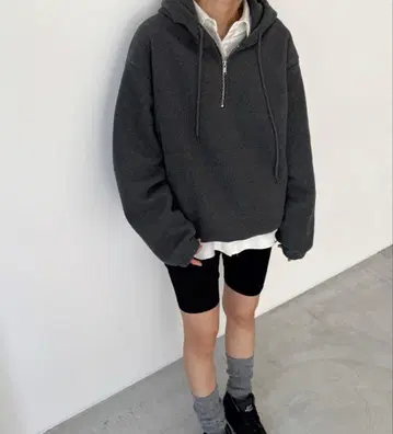 캐널진 CANAL JEAN El mar 플리스 하프 지퍼 후드티