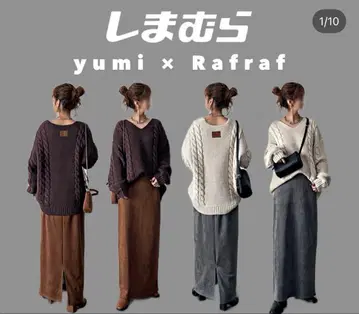 [ 미사용 새상품 ] 시마무라 yumi 핸드 니트 화이트 LL