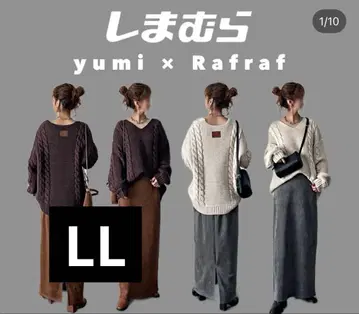 [ 미사용 새상품 ] 시마무라 yumi 핸드 니트 화이트 LL