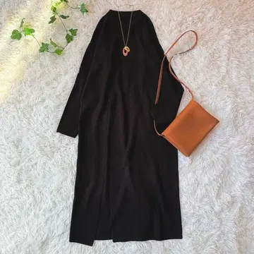 엘렌딕 ELENDEEK 원피스 슬릿 크루넥 블랙 M