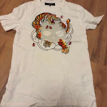 하이드로겐 호랑이 자수 스컬 디자인 티셔츠 L