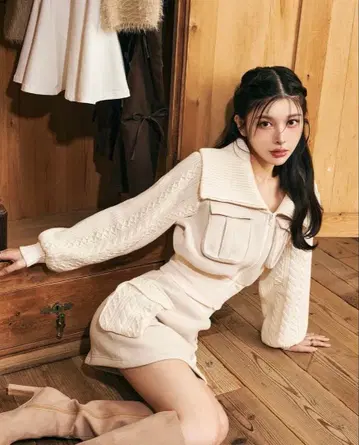 Darich 니트 콤비 맨투맨 셋업