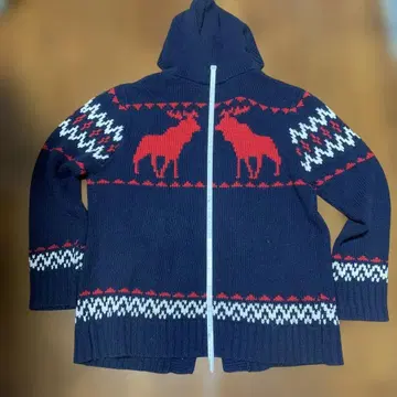 Abercrombie&Fitch 루돌프 무늬 후드 부착 스웨터