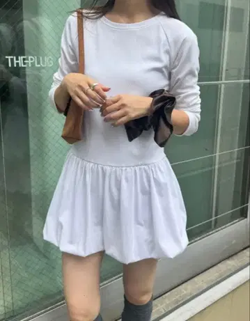 밑단 벌룬 모듬 롱티