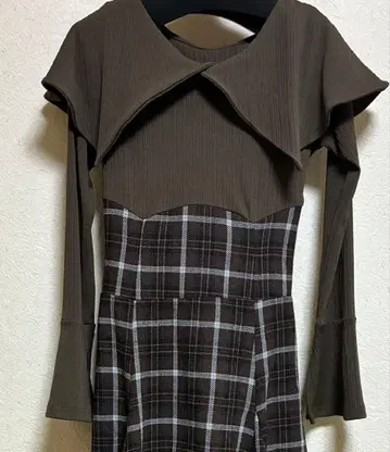 빅 칼라 체크 코르셋 원피스 더즐린