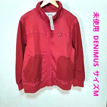 미사용 데니마스 집업 자켓 M 레드 이소재 DENIMUS