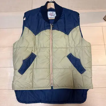 Double K 다운 베스트 사이즈 44 카키/네이비