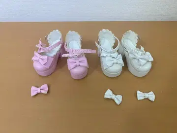 MSD용 고스로리 신발 (핑크 화이트 세트) (데미지 있음 정크제품)