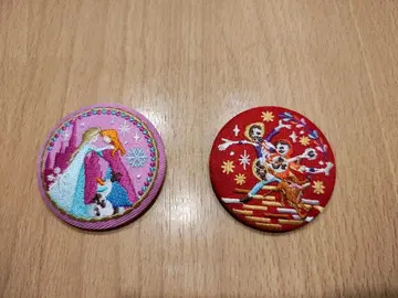 디즈니 자수 핀 배지 2개 세트