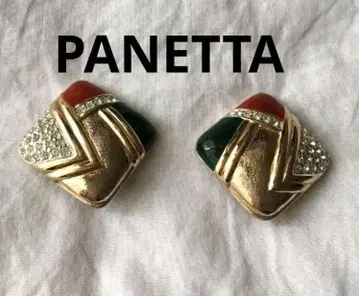빈티지 PANETTA 큐빅 골드 귀찌 에나멜