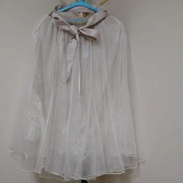 액시즈 튤 롱 스커트 아이보리 핑크 M 사이즈