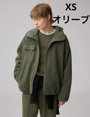 GU ENGINEERED GARMENTS 보아 플리스 스냅 후드티 XS