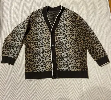 레오파드 무늬 긴팔 가디건
