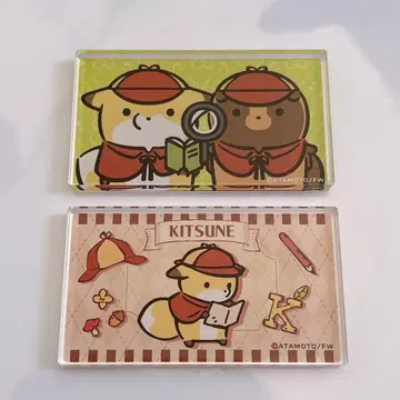 너구리와 여우, 산의 탐정님 아크릴 블록 2개 세트