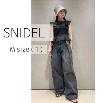 SNIDEL 턱 와이드 데님 팬츠 블랙 M