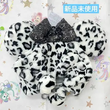 미니 레오파드 무늬 팬캡 도쿄 디즈니 리조트 레오파드 화이트 블랙
