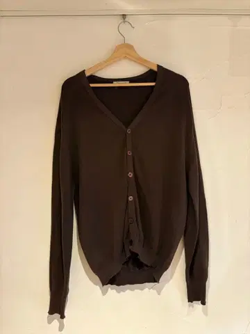 John Smedley 브라운 V넥 가디건