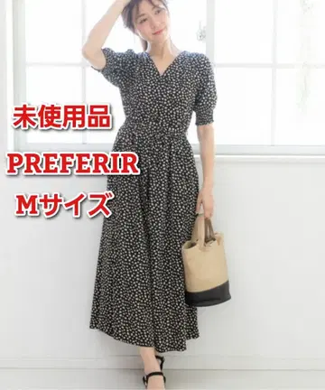 프레페리르 카슈쿨 꽃무늬 맥시 원피스 벨트 포함 M