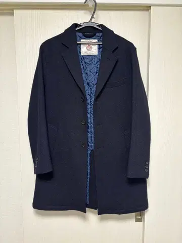 해리스 트위드 FreaksStore 체스터 코트 헤링본 M 네이비 컬러