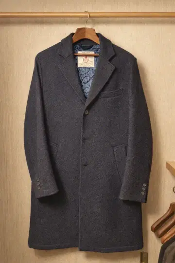 해리스 트위드 FreaksStore 체스터 코트 헤링본 M 네이비 컬러