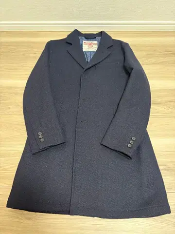 해리스 트위드 FreaksStore 체스터 코트 M 네이비 컬러