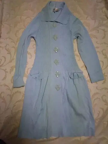 슈퍼 뷰티 스카이블루 긴팔 가디건 40