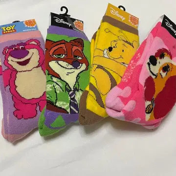 디즈니 캐릭터 포근포근 룸삭스 4족 세트