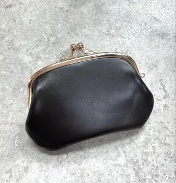 모자 가마구치 미니 지갑 소가죽 브라운