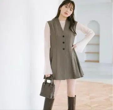 COCO DEAL 벌룬 베스트 모카 그레이 S 사이즈