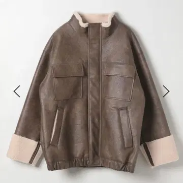 [MODE NORM CORE] 페이크 무스탕 지퍼 블루종