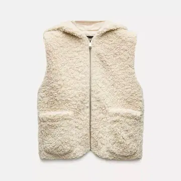 ZARA 보아 원단 후디드 베스트