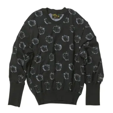 Wafflish Waffle 화이트 블랙 사과 풀오버