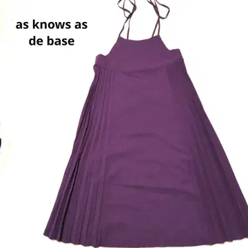 아즈노아즈 슬리브리스 원피스 플리츠 롱 퍼플 F