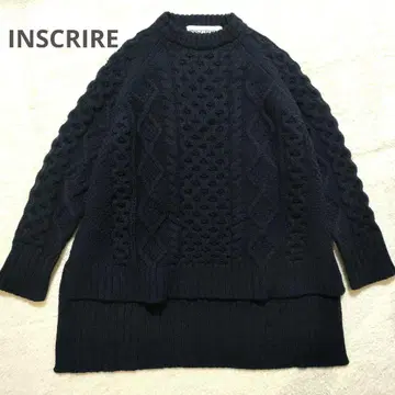 [ INSCRIRE ] 케이블 니트 아란 니트 네이비 정가 53,900엔