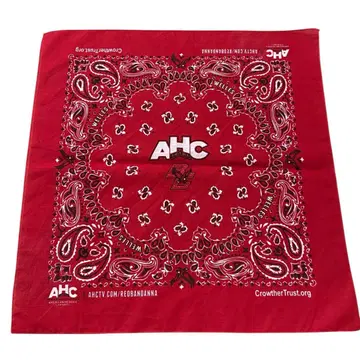 USA 구제 의류 빨간색 반다나 남자 웰스 레미 크라우저 기업 로고 V3