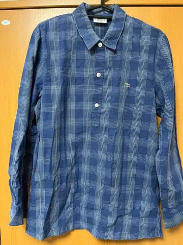 LACOSTE 체크 무늬 셔츠 긴팔 피케 셔츠