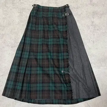 새상품급 오닐 오브 더블린 울 스커트 플리츠 롱 기장 체크