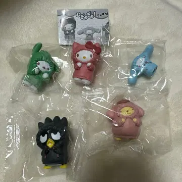 산리오 캐릭터즈 므규므규! 후드티 피규어 전 5종 세트