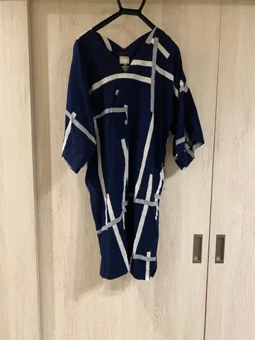 SOU SOU 네이비 스트라이프 반팔 상의