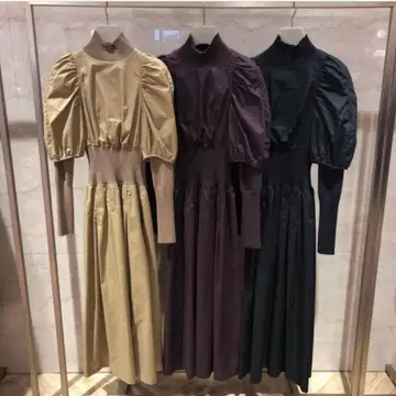 snidel 퍼프 슬리브 롱 원피스